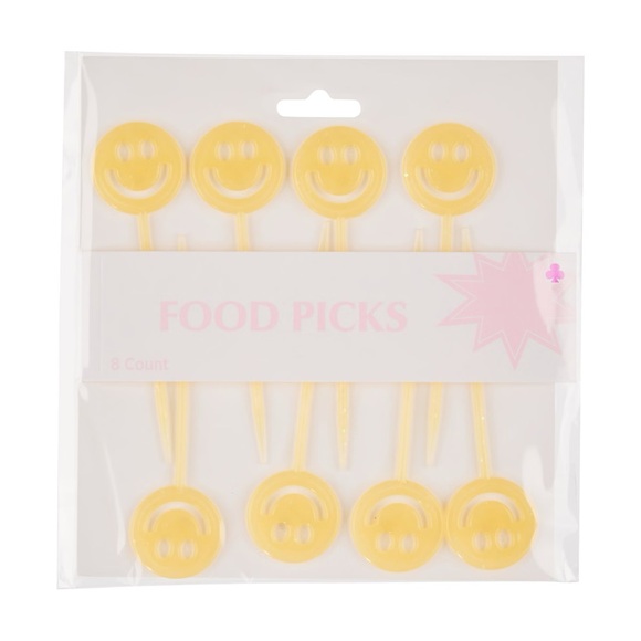 Other - Smiley Face Food Picks 16ct